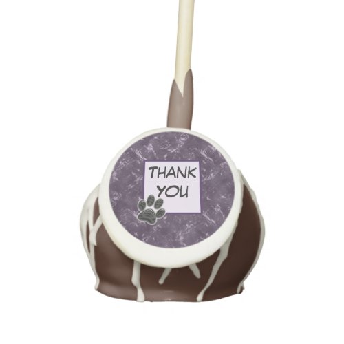 Thank You Pet Sitter Paw Print Deep Purple Color Cake Pops