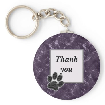 Thank You Pet Sitter Paw Print Deep Purple Keychain Thank You Pet Sitter Paw Print Deep Purple Keychain