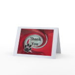 Thank You Pet Sitter Red Swirl Abstract Paw Print Card Thank You Pet Sitter Red Swirl Abstract Paw Print Card