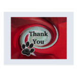 Thank You Pet Sitter Red Swirl Animal Paw Print Postcard Thank You Pet Sitter Red Swirl Animal Paw Print Postcard