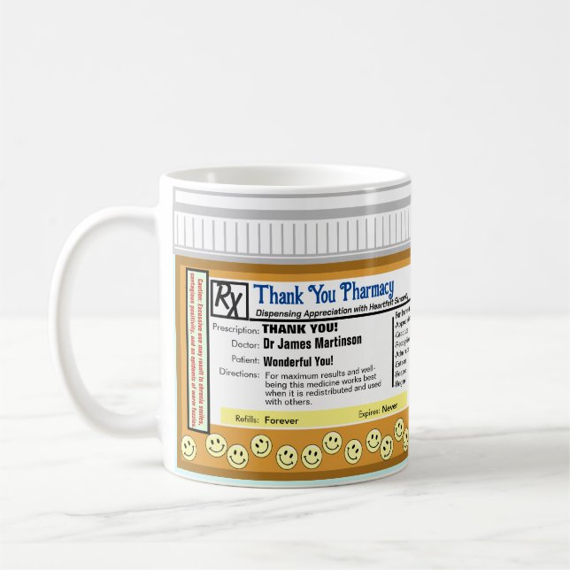 Thank You Pharmacy Coffee Mug (Left)