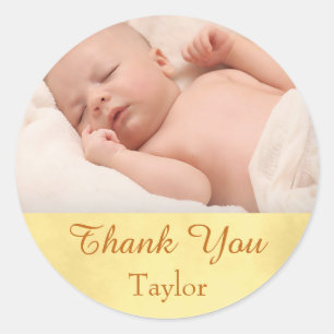 Thank You Photo Baby Classic Round Sticker