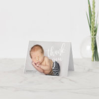 Thank You Photo Birth Announcement Folded Card