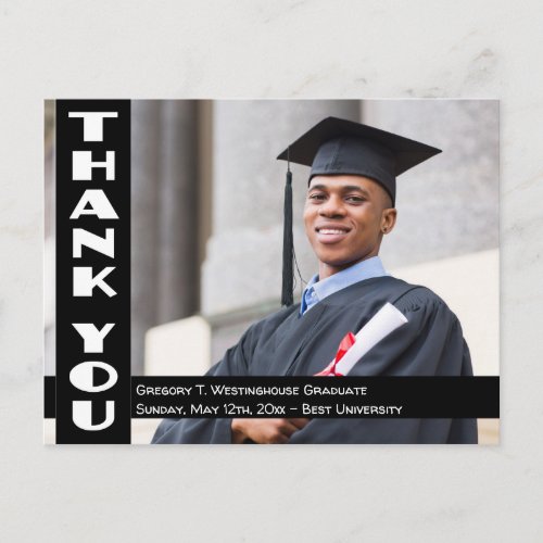 Thank You Photo Card For GraduationWedding