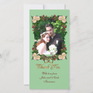 Thank you photo card formal floral roses