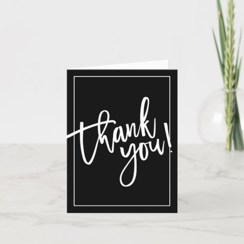 THANK YOU PHOTO CARD hand lettered black white