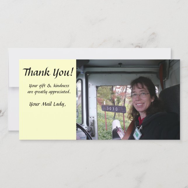 Thank You Photo Card - Mailman (Front)