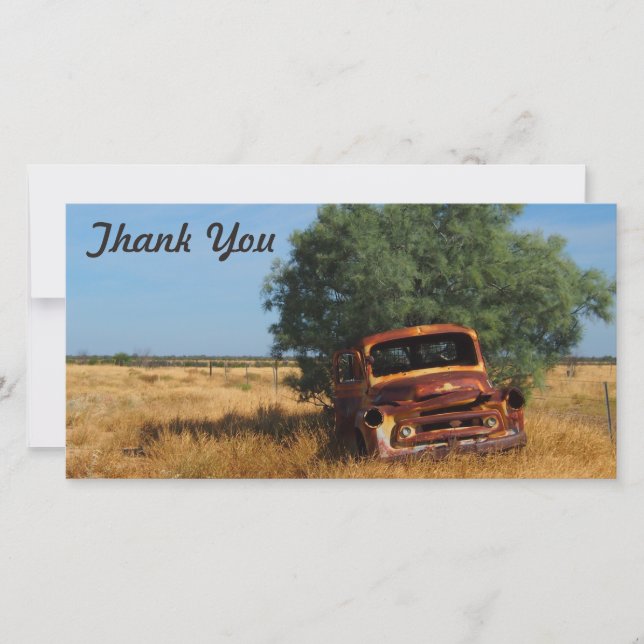 Thank You photo card - Outback truck (Front)