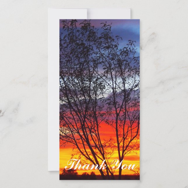 Thank You photo card - sunset (Front)