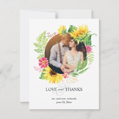Thank You Photo Card with Sunflower Frame