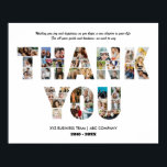 Thank You Photo Collage Coworker Farewell Retired Poster<br><div class="desc">Personalized Thank You Photo Collage for retired colleague, co-worker, team manager or boss. This customizable photo gift is also perfect as a farewell keepsake for teacher, coach or friends leaving. This custom template is a unique and meaningful goodbye gift that captures the precious moments and memories shared together. The design...</div>