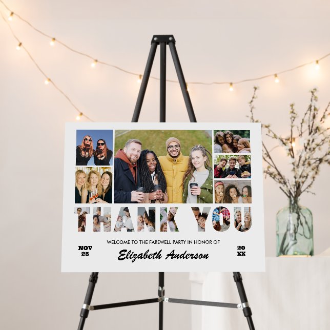 Thank You Photo Collage Farewell Retirement Party Foam Board (In Situ (Stand))