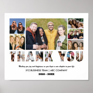 Thank You Photo Collage Farewell Retirement Party Poster