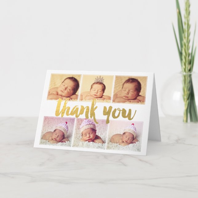 Thank You Photo Collage Frame Special Occasion Card (Front)