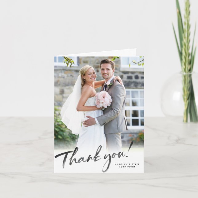 THANK YOU PHOTO elegant black ink calligraphy (Front)