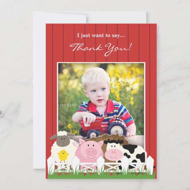 Thank You Photo Farm Flat Invitation (Front)