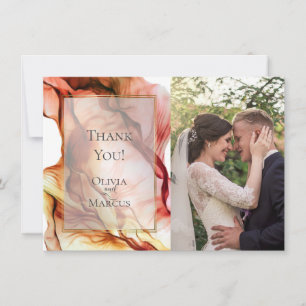 THANK YOU    PHOTO FRAME Autumn Colors Abstract 4 Card