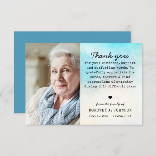 Thank You Photo Funeral Sympathy Grief Loss