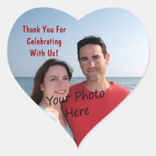 Thank You Photo Heart Stickers