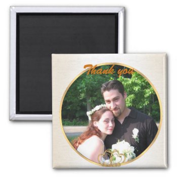 Thank You Photo Magnet Gold Hearts by Irisangel at Zazzle