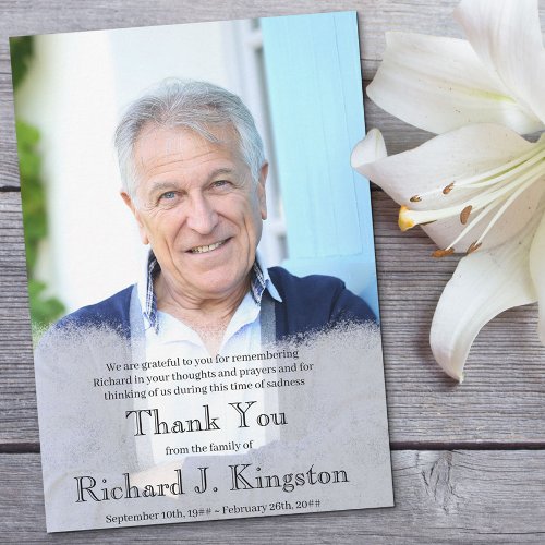 Thank You Photo Overlay Custom Funeral Card