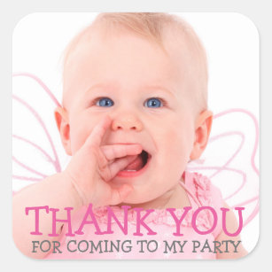 Thank You Photo Sticker for Baby or Kids Party