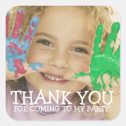 Thank You Photo Sticker for Kids Party
