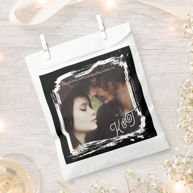 Thank You | Photo Template Wedding Favor Bag (Clipped)