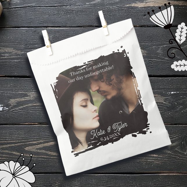 Thank You | Photo Template Wedding Favor Bag (Creator Uploaded)