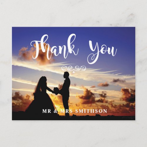 Thank You Photo Wedding Card Couples Postcard