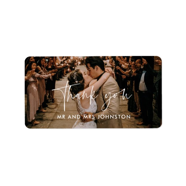 Thank You Photo Wedding Envelope Label (Front)