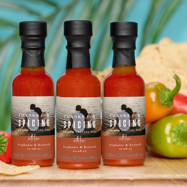 Thank You Photo Wedding Favor  Hot Sauces (Multi)