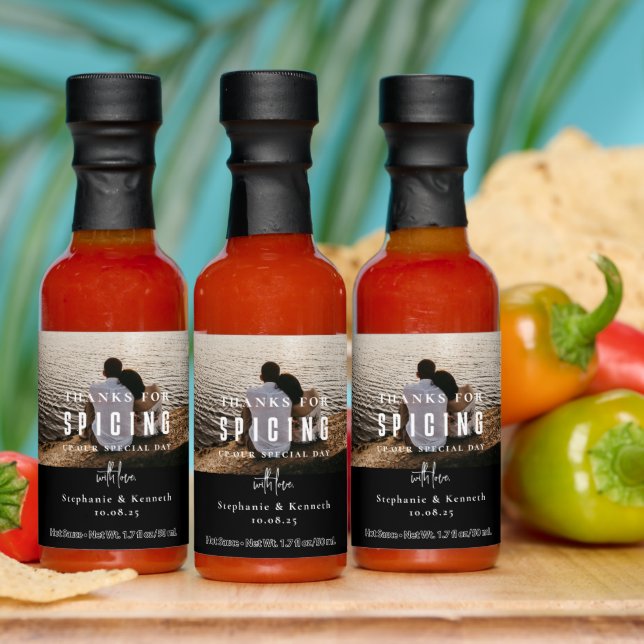 Thank You Photo Wedding Favor Hot Sauces (Multi)