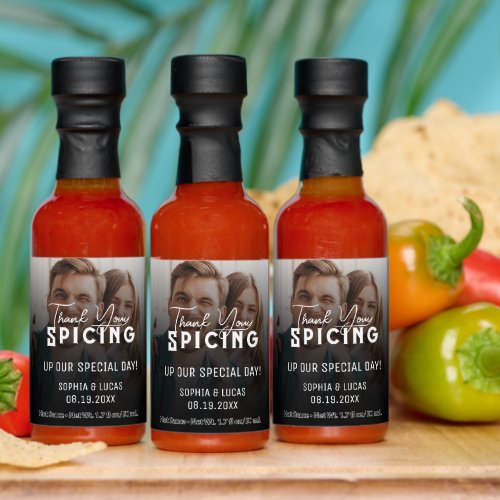 Thank You Photo Wedding Favor Hot Sauces