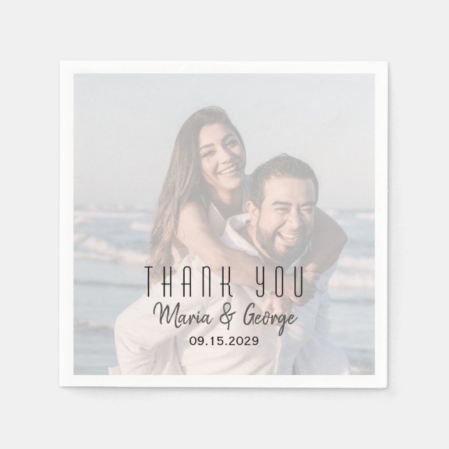 Thank You Photo Wedding Napkins (Front)