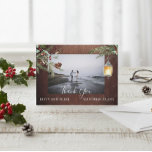 Thank You Photo Wedding Wood Winter Christmas  Note Card<br><div class="desc">This design may be personalized in the area provided by changing the photo and/or text. Or it can be customized by clicking Personalize this Template and then choosing the click to customize further option and delete or change the color of the background, add text, change the text color or style,...</div>