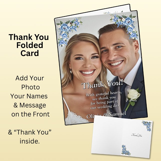 Thank You - Photo with Blue Peony Card (Creator Uploaded)