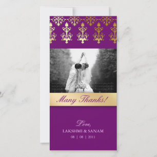 Thank You Photocard Indian Damask Purple