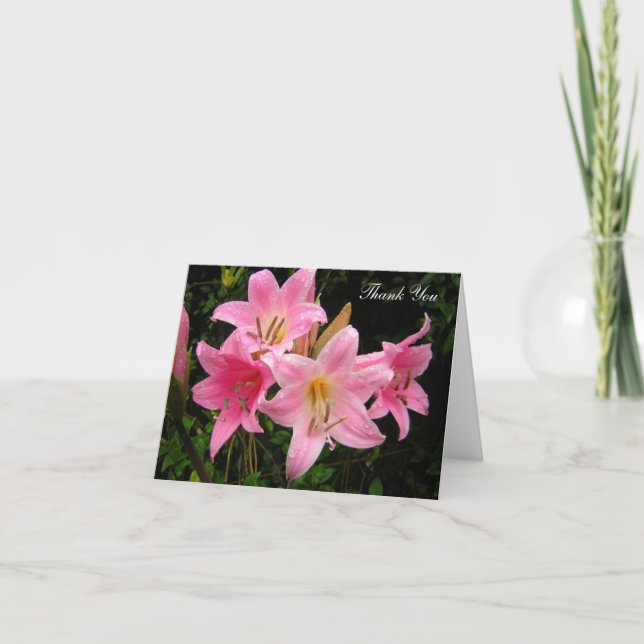 Thank You Photocards - Pink Lilies Card (Front)