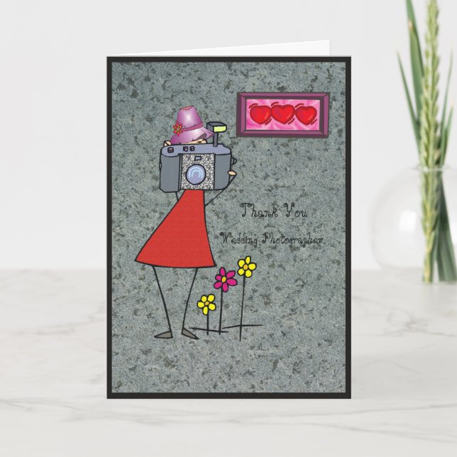 Thank You  Photographer Wedding Card (Front)