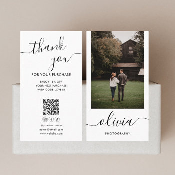 Thank You Photography Social Media Qr Code Business Card by CrispinStore at Zazzle