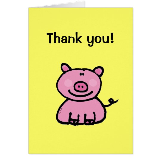 Thank you! (pig) card Zazzle