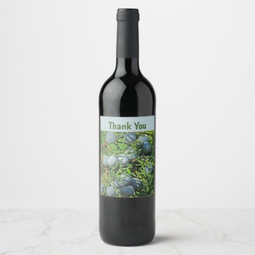 Thank You Pine Tree Berries Nature Appreciation Wine Label