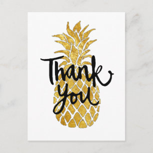 thank you pineapple graphic postcard