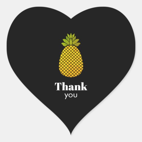 Thank you Pineapple Heart Sticker