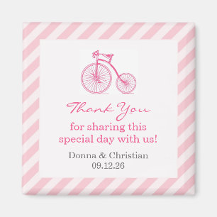 Thank You Pink Baby Shower Favor Magnet
