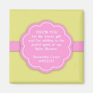 Thank You Pink Baby Shower Favor Magnet