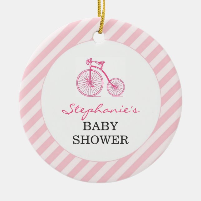 Thank You Pink Baby Shower Favor Ornament (Front)