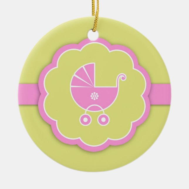 Thank You Pink Baby Shower Favor Ornament (Front)