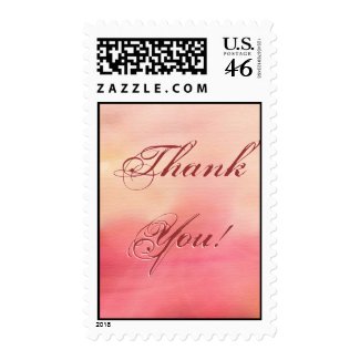 Thank you pink background postage